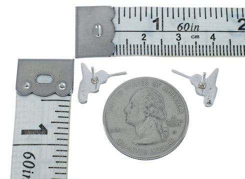 Opal And Jet Inlay Sterling Silver Hummingbird Post Earrings AX129941