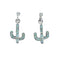 Southwest Sterling Silver Opal Inlay Cactus Post Dangle Earrings AX129944