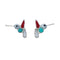 Multicolor Inlay Sterling Silver Hummingbird Post Earrings AX129964