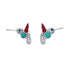 Multicolor Inlay Sterling Silver Hummingbird Post Earrings AX129964