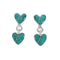 Turquoise Sterling Silver Heart Inlay Post Dangle Earrings AX129981