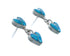 Blue Opal Sterling Silver Heart Inlay Post Dangle Earrings AX129984