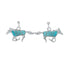 Turquoise Inlay Sterling Silver Horse Post Dangle Earrings AX129987