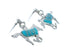Turquoise Inlay Sterling Silver Horse Post Dangle Earrings AX129991