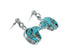 Turquoise Inlay Sterling Silver Bear Post Dangle Earrings AX129994