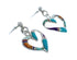 Multicolor Inlay Sterling Silver Heart Post Dangle Earrings AX130011