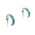 Southwest Sterling Silver Turquoise Post Hoop Earrings AX130014