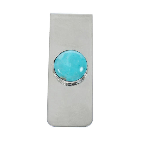 Native American Genuine Sterling Silver Turquoise Money Clip AX129780