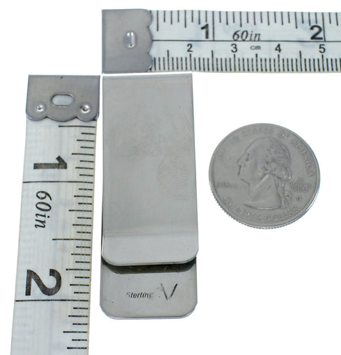 Native American Genuine Sterling Silver Turquoise Money Clip AX129781