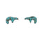 Southwest Sterling Silver Turquoise Inlay Bear Post Earrings JX129611
