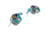 Southwest Sterling Silver Multicolor Inlay Bear Post Earrings JX129609