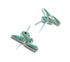 Southwest Sterling Silver Turquoise Jet Inlay Bird Post Earrings JX129608
