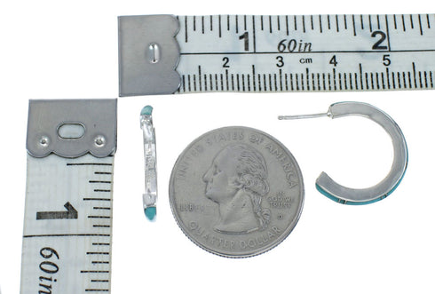 Sterling Silver Southwest Turquoise Post Hoop Earrings JX129635