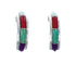 Sterling Silver Southwest Multicolor Post Hoop Earrings JX129637