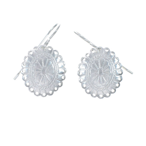 Sterling Silver Concho Hook Dangle Earrings JX129639