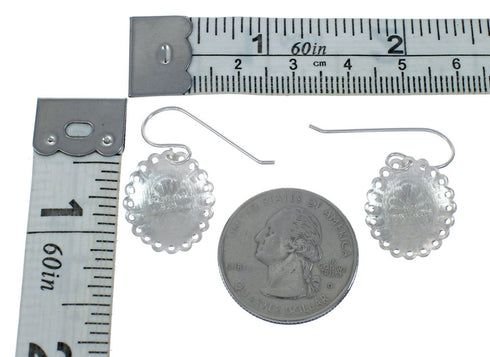 Sterling Silver Concho Hook Dangle Earrings JX129639