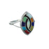 Southwestern Multicolor Inlay Sterling Silver Ring Size 6 JX129651