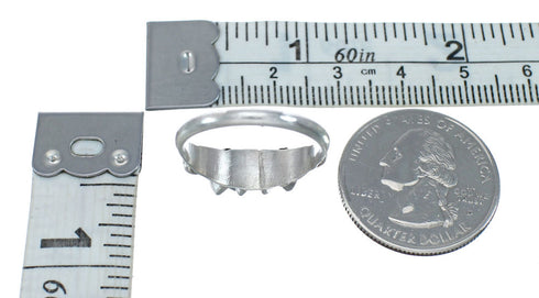 Zuni Indian Turquoise And Sterling Silver Needlepoint Ring Size 9 AX129561