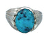 Native American Turquoise Sterling Silver Ring Size 13-1/2 AX129568
