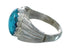 Native American Turquoise Sterling Silver Ring Size 13-1/2 AX129568