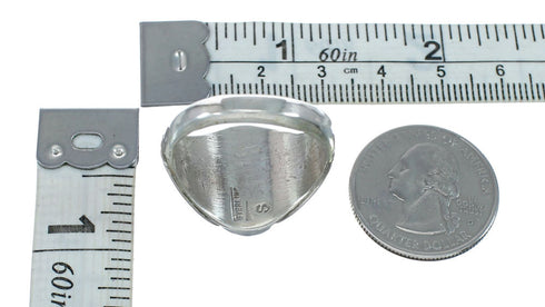 Native American Turquoise Sterling Silver Ring Size 13-1/2 AX129568