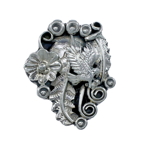 Navajo Authentic Sterling Silver Eagle Ring Size 7 AX129569