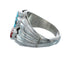Navajo Sterling Silver Turquoise And Coral Ring Size 12 AX129583