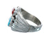 Navajo Sterling Silver Turquoise And Coral Ring Size 10-1/2 AX129584