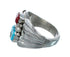 Navajo Sterling Silver Turquoise And Coral Ring Size 10-3/4 AX129585