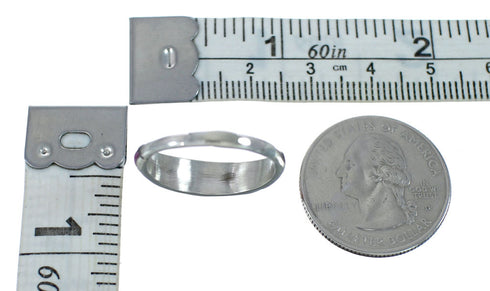 Native American Lapis Inlay Zuni Ring Size 8-1/2 AX129597