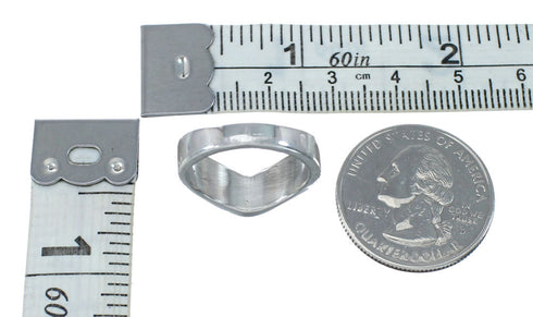 Multicolor Inlay Native American Sterling Silver Ring Size 6-1/2 AX129620