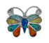 Native American Zuni Multicolor Opal Inlay Butterfly Ring Size 10 AX129629