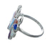 Native American Zuni Multicolor Opal Inlay Butterfly Ring Size 10-1/2 AX129648