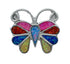 Native American Zuni Multicolor Opal Inlay Butterfly Ring Size 10-1/2 AX129650
