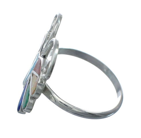 Native American Zuni Multicolor Opal Inlay Butterfly Ring Size 10 AX129652