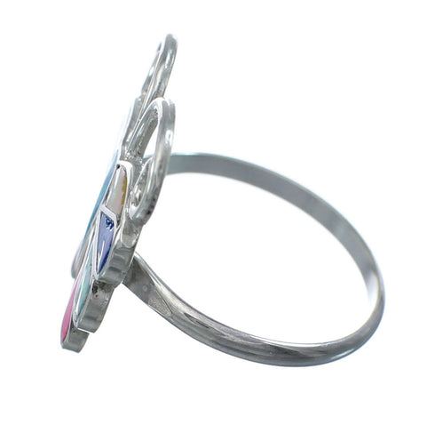 Native American Zuni Multicolor Opal Inlay Butterfly Ring Size 10-1/2 AX129653