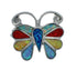 Native American Zuni Multicolor Opal Inlay Butterfly Ring Size 10-1/4 AX129659