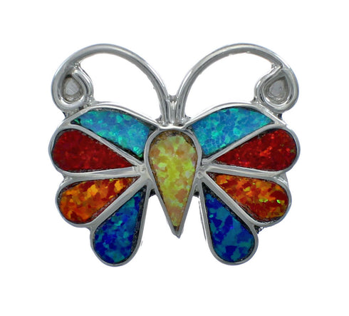 Native American Zuni Multicolor Opal Inlay Butterfly Ring Size 10 AX129660