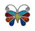 Native American Zuni Multicolor Opal Inlay Butterfly Ring Size 10 AX129660