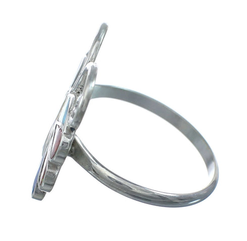 Native American Zuni Multicolor Opal Inlay Butterfly Ring Size 10 AX129660