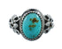 Native American Turquoise Sterling Silver Leaf Ring Size 8-3/4 AX129685