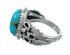 Native American Turquoise Sterling Silver Leaf Ring Size 9-1/4 AX129688