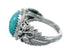 Native American Turquoise Sterling Silver Leaf Ring Size 9-1/2 AX129694