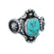 Native American Turquoise Sterling Silver Concho Ring Size 8-1/2 AX129708
