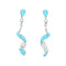 Sterling Silver and Man Made Turquoise Spiral Post Dangle Earrings JX129926