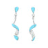 Sterling Silver and Man Made Turquoise Spiral Post Dangle Earrings JX129926