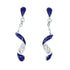 Sterling Silver and Man Made Lapis Spiral Post Dangle Earrings JX129928