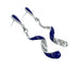 Sterling Silver and Man Made Lapis Spiral Post Dangle Earrings JX129928