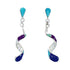 Sterling Silver and Multicolor Spiral Post Dangle Earrings JX129931