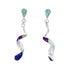Sterling Silver and Multicolor Spiral Post Dangle Earrings JX129932